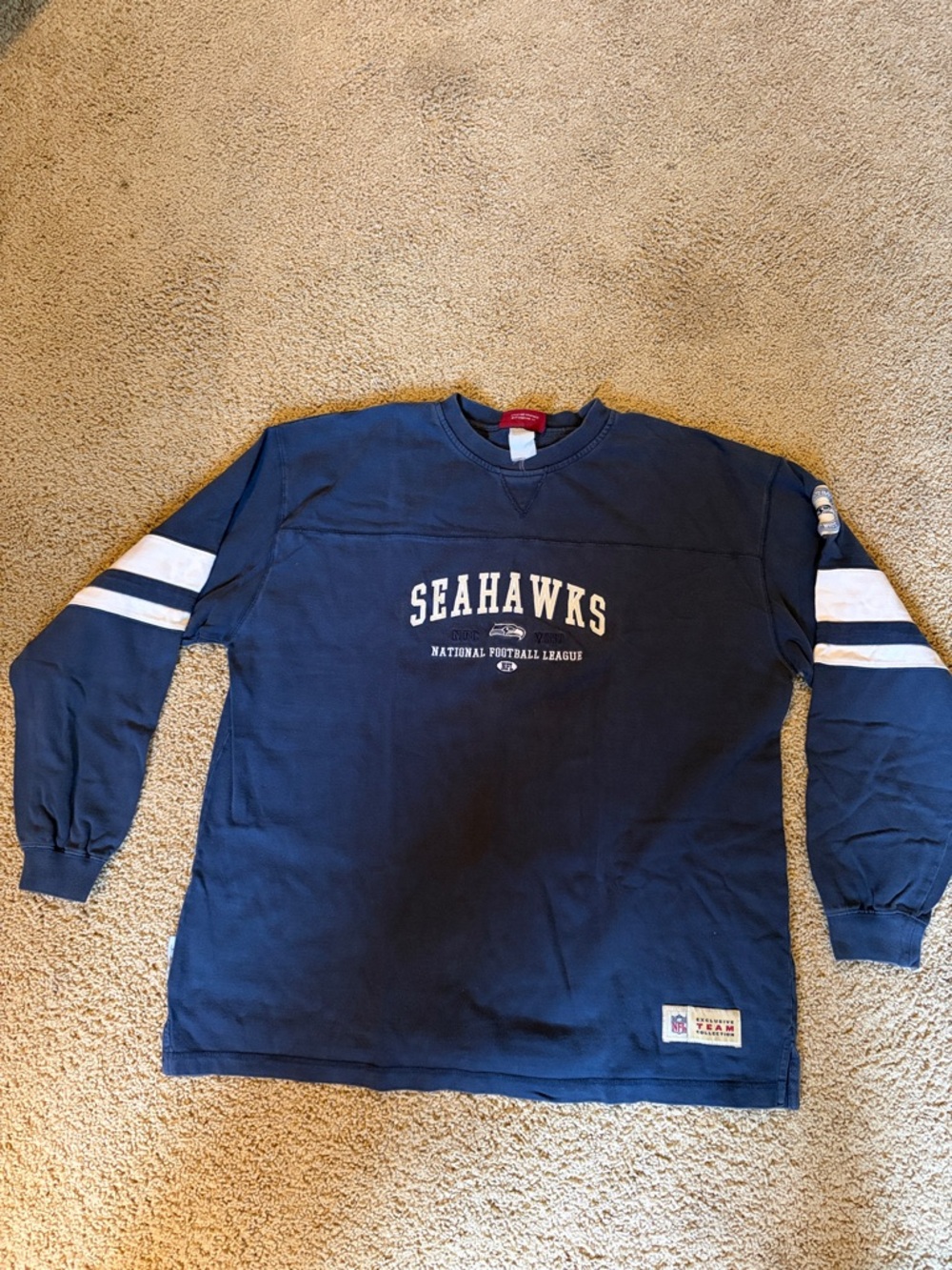 Navy Seahawks Long-Sleeve Crew Sweatshirt